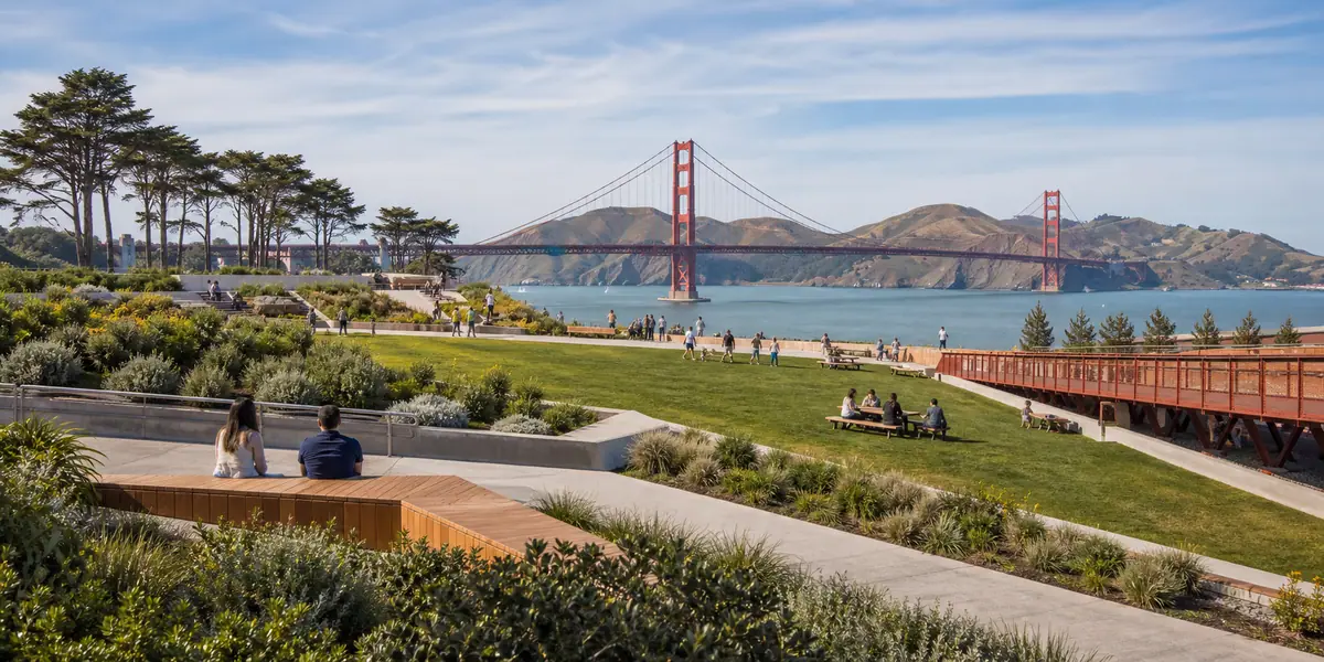 Photoreal Presidio Tunnel Tops scene in San Francisco
