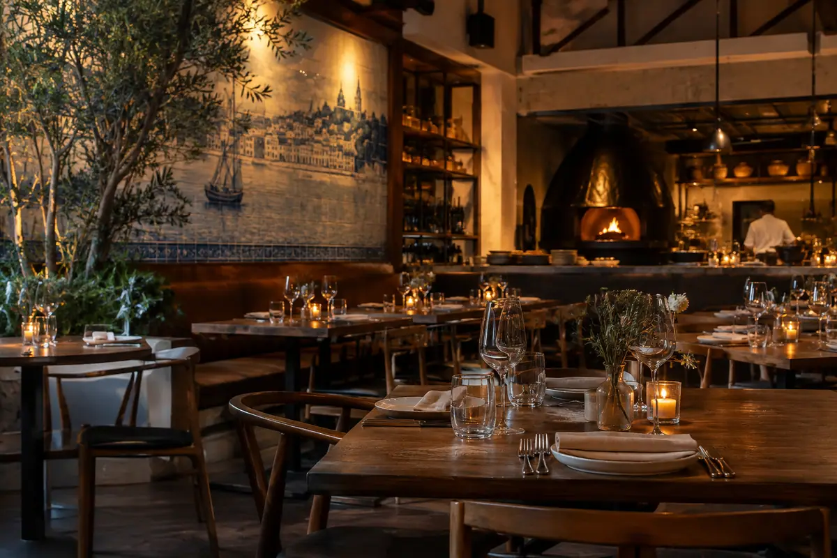 Photoreal travel-editorial view of Adega in San Jose, California