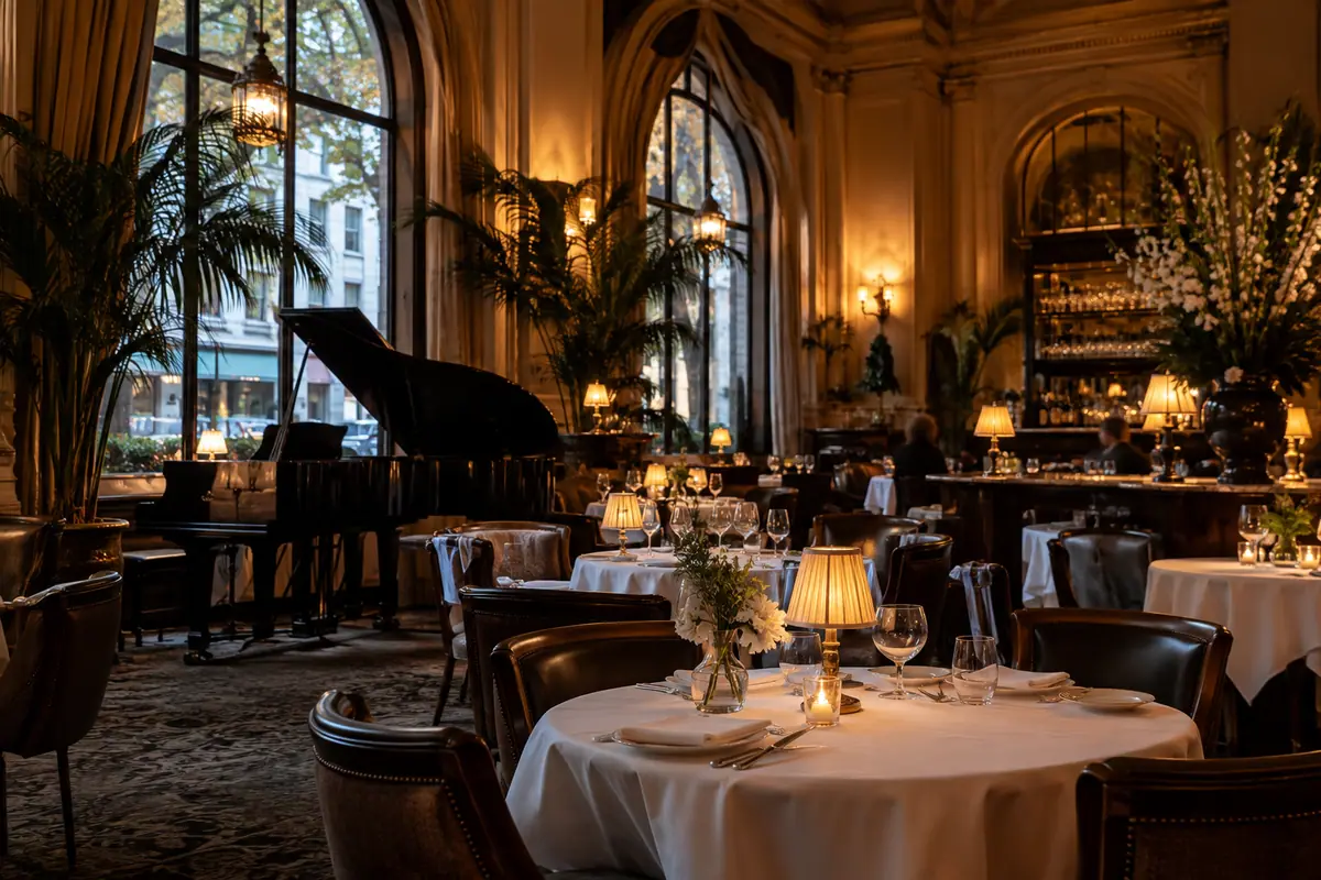 Photoreal travel-editorial view of Orchestria Palm Court in San Jose, California
