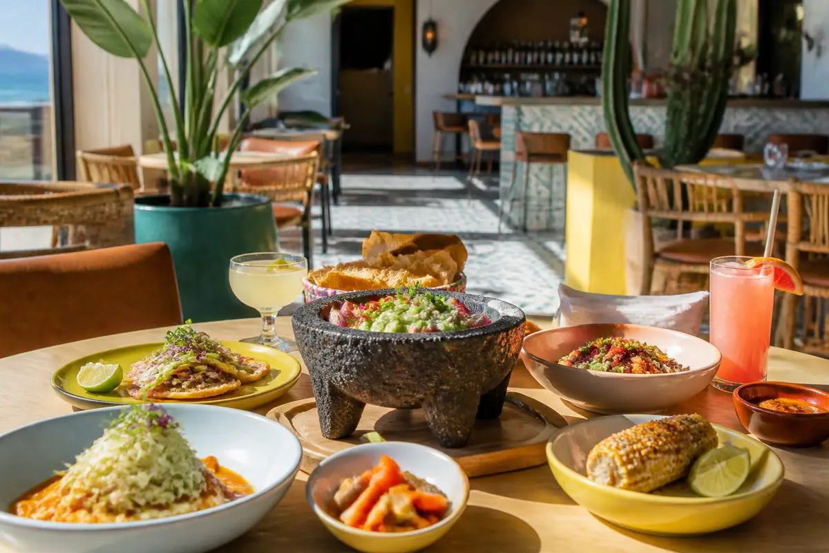 Photoreal travel-editorial view of Los Agaves in Santa Barbara, California