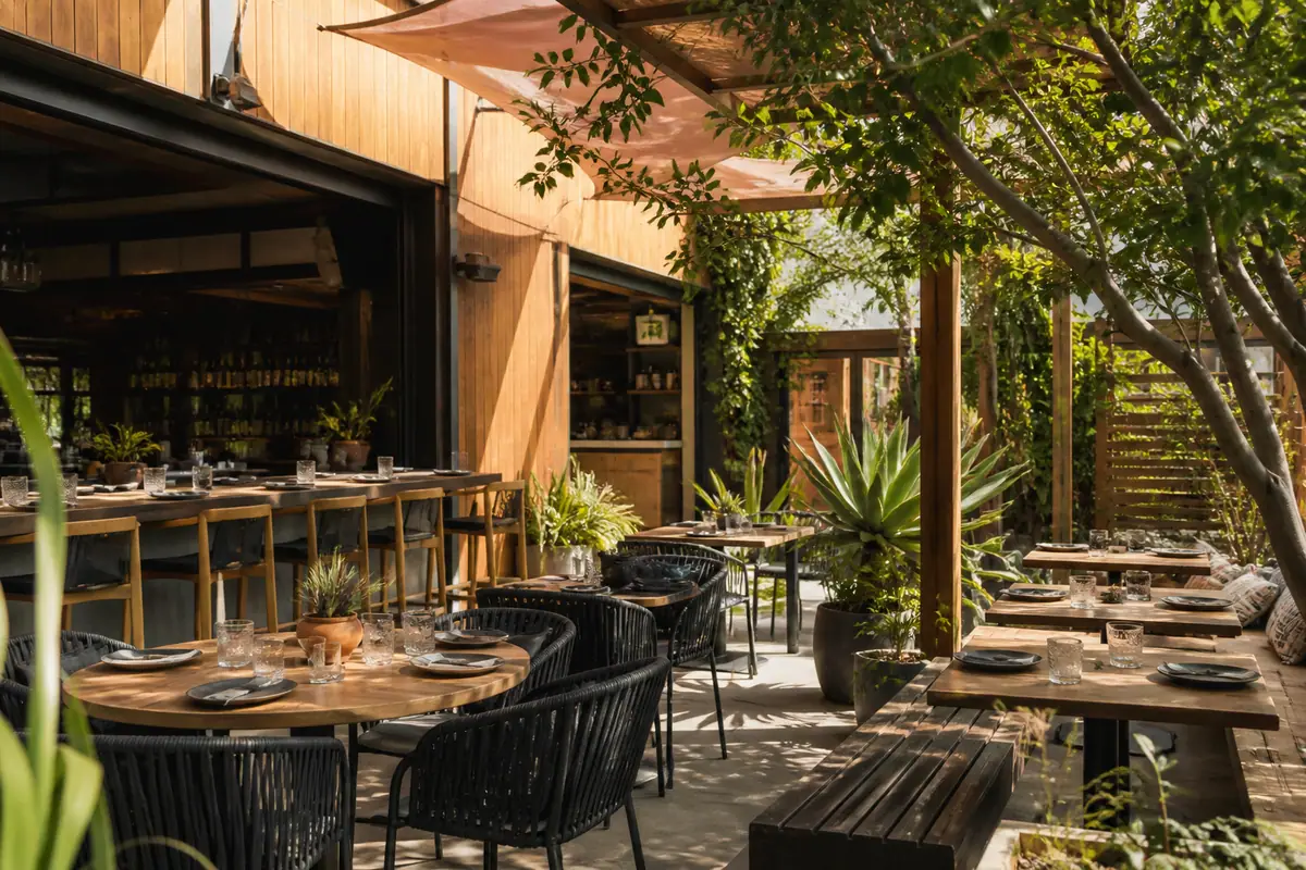 Photoreal travel-editorial view of The Lark in Santa Barbara, California