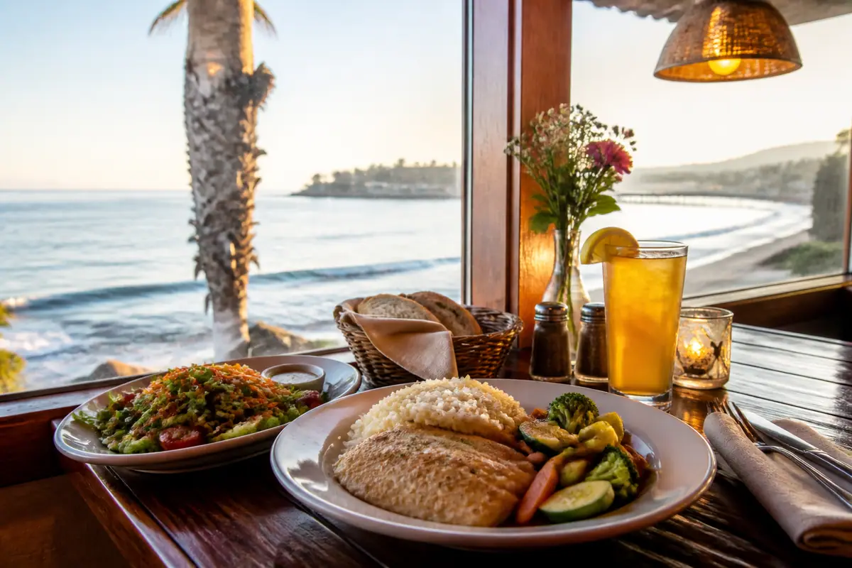 Photoreal travel-editorial view of Linda's Seabreeze Cafe in Santa Cruz, California