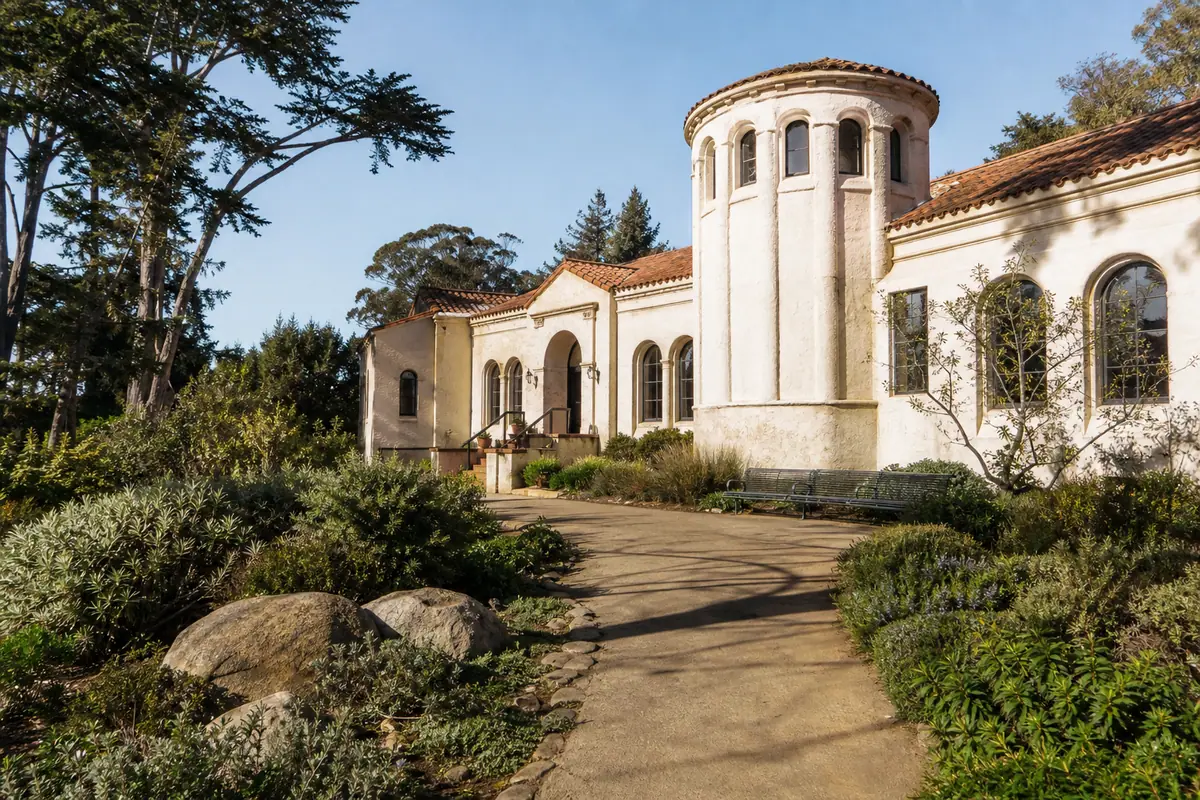 Photoreal travel-editorial view of Santa Cruz Museum of Natural History in Santa Cruz, California