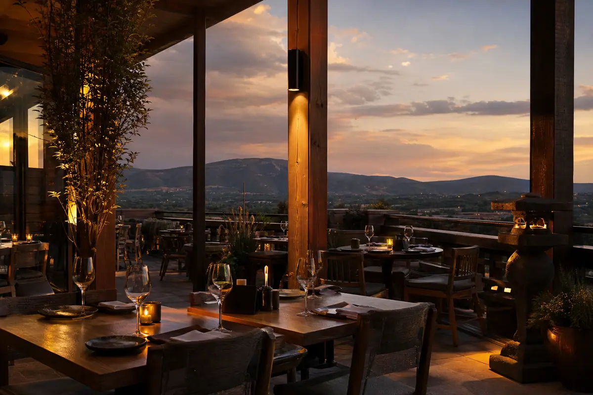 Photoreal dining scene representing Izanami in Santa Fe