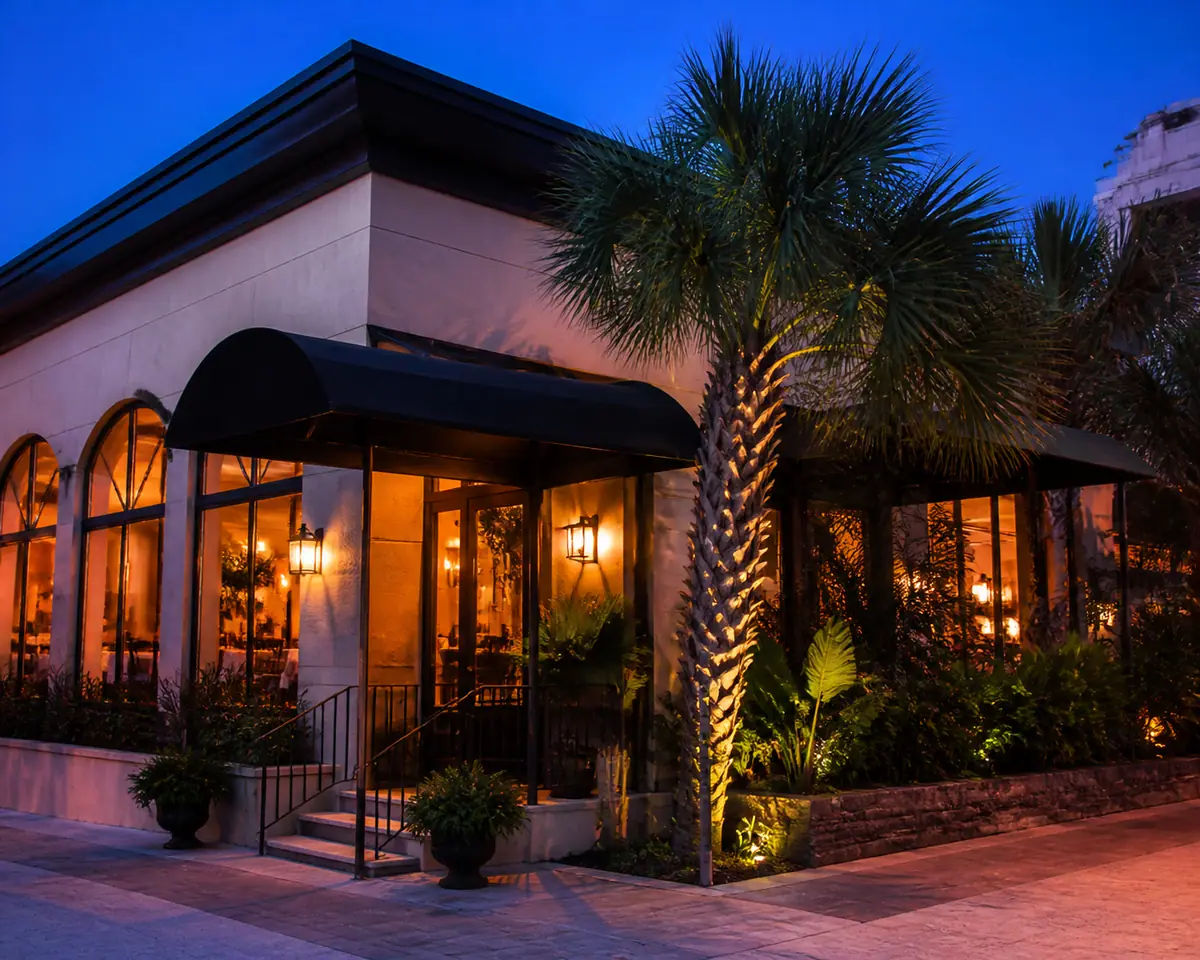 Photoreal travel-editorial view of Duval’s Fresh. Local. Seafood. in Sarasota, Florida