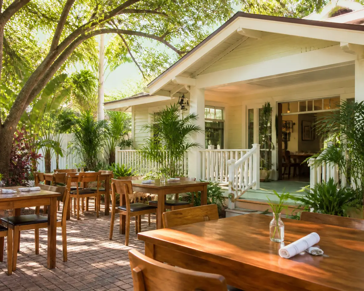 Photoreal travel-editorial view of The Overton in Sarasota, Florida