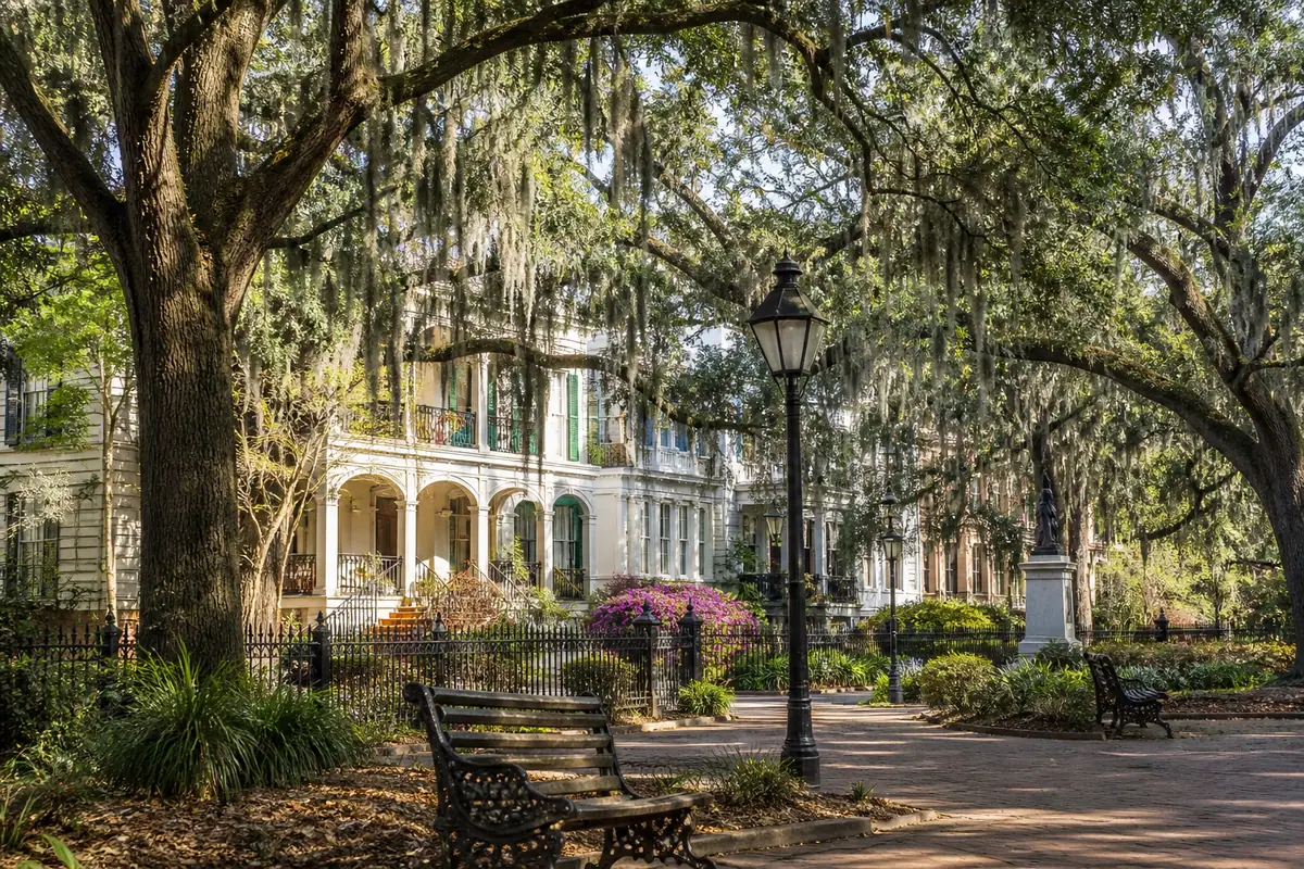 Photoreal view of Historic District Squares in Savannah