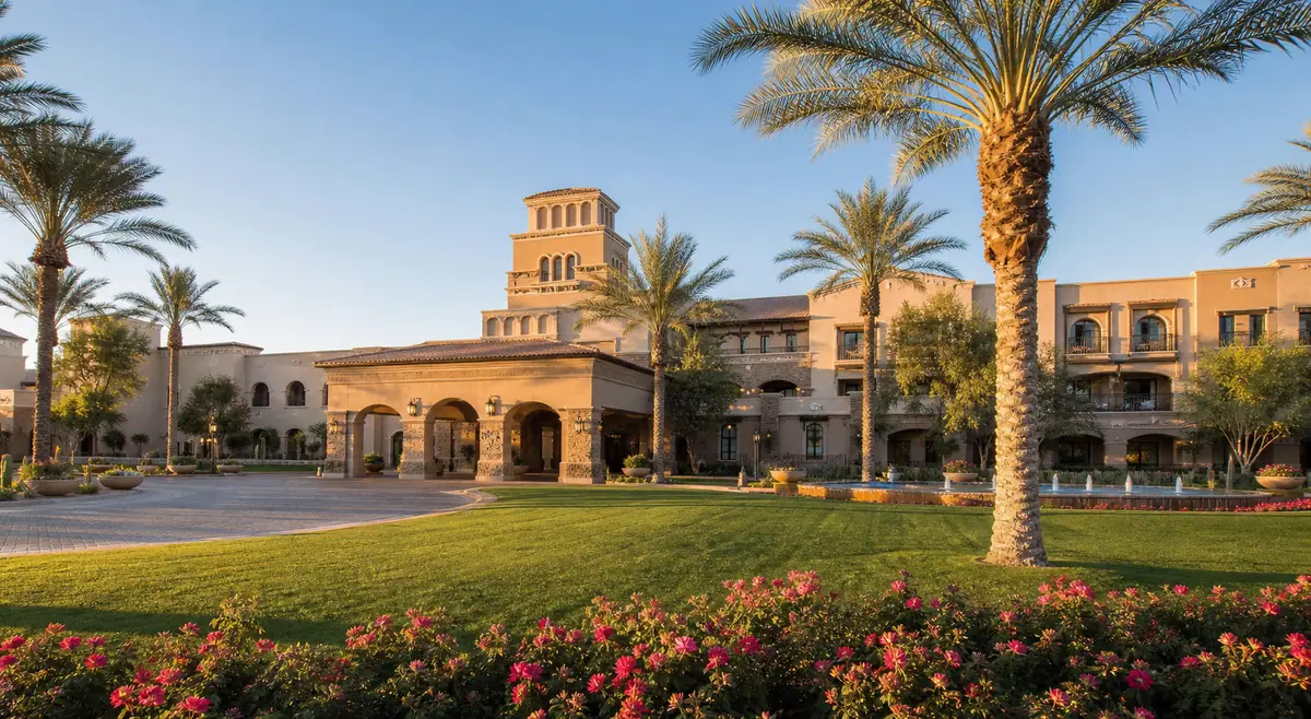 Photoreal exterior of Fairmont Scottsdale Princess in Scottsdale