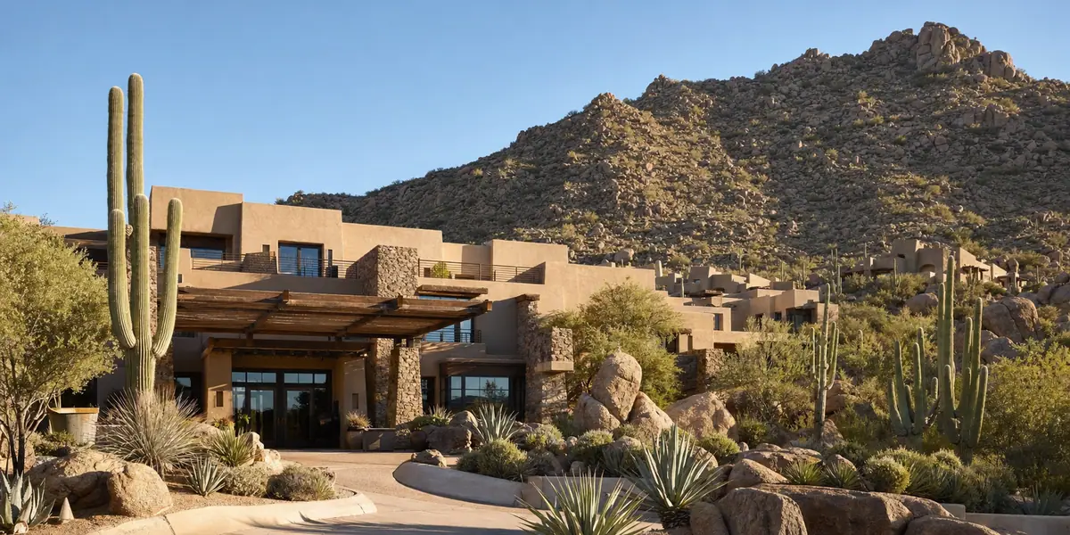 Photoreal exterior of Four Seasons Resort Scottsdale at Troon North in Scottsdale