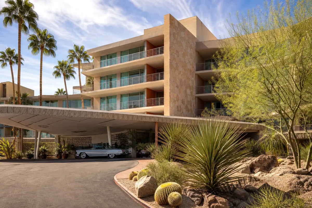 Photoreal exterior of Hotel Valley Ho in Scottsdale