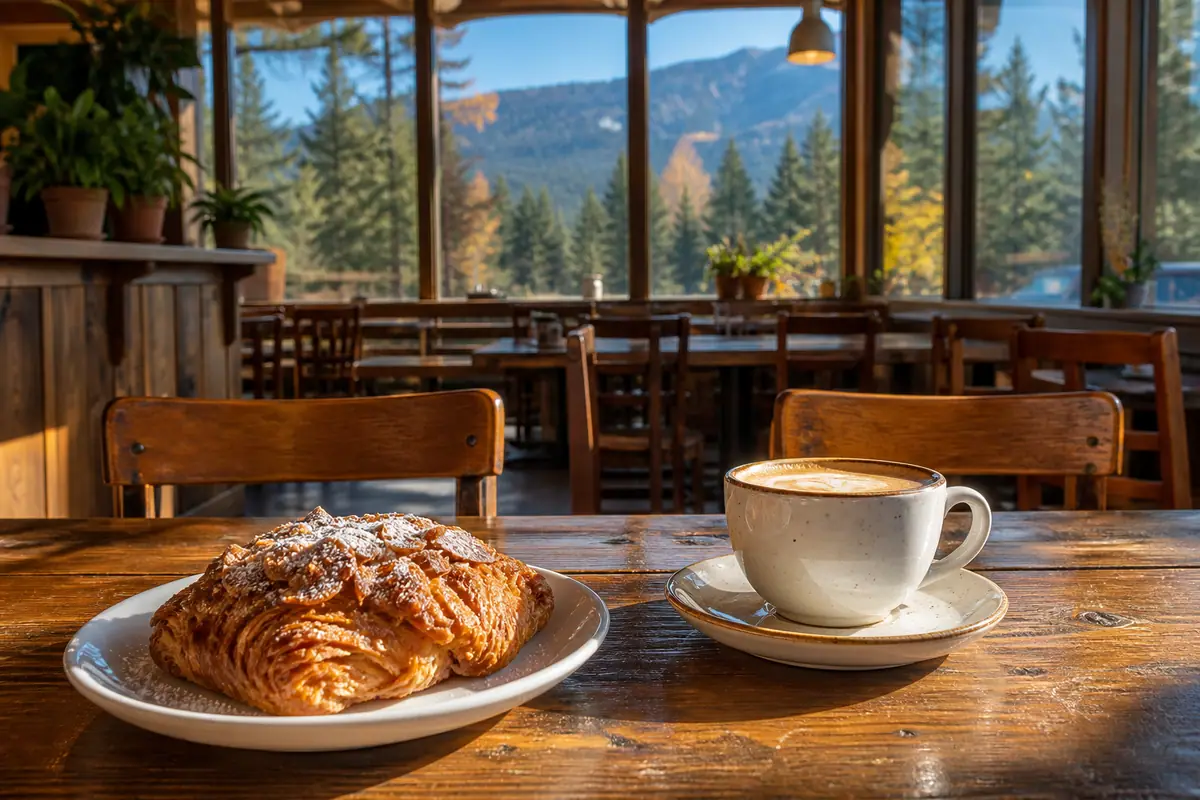 Photorealistic travel-editorial view of Getaway Cafe in South Lake Tahoe, California