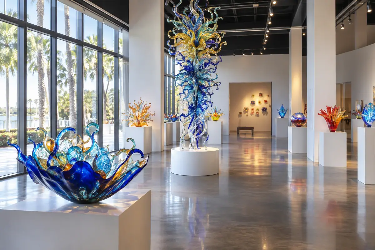 Photoreal travel-editorial view of Imagine Museum in St. Petersburg, Florida
