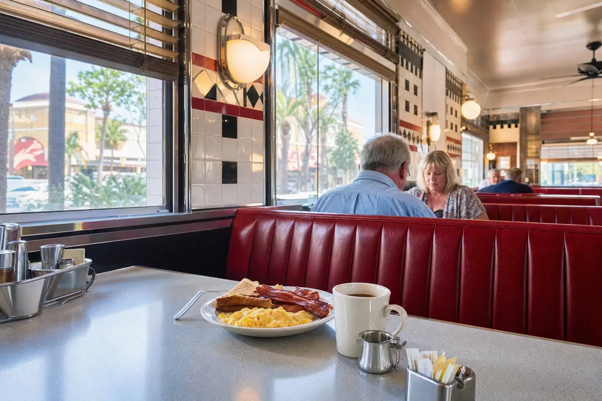 Photoreal travel-editorial dining scene representing Goody Goody in Tampa
