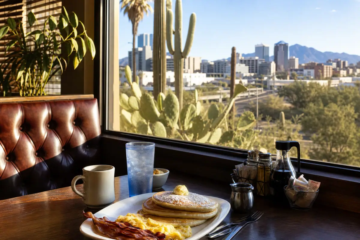 Photoreal travel-editorial view of Bobo's Restaurant in Tucson, Arizona