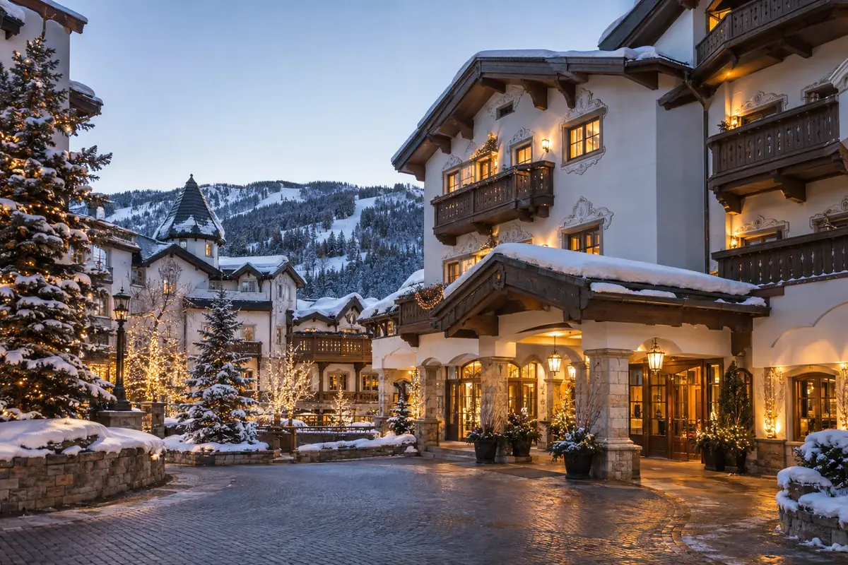 Travel-editorial view of Sonnenalp Hotel in Vail, Colorado