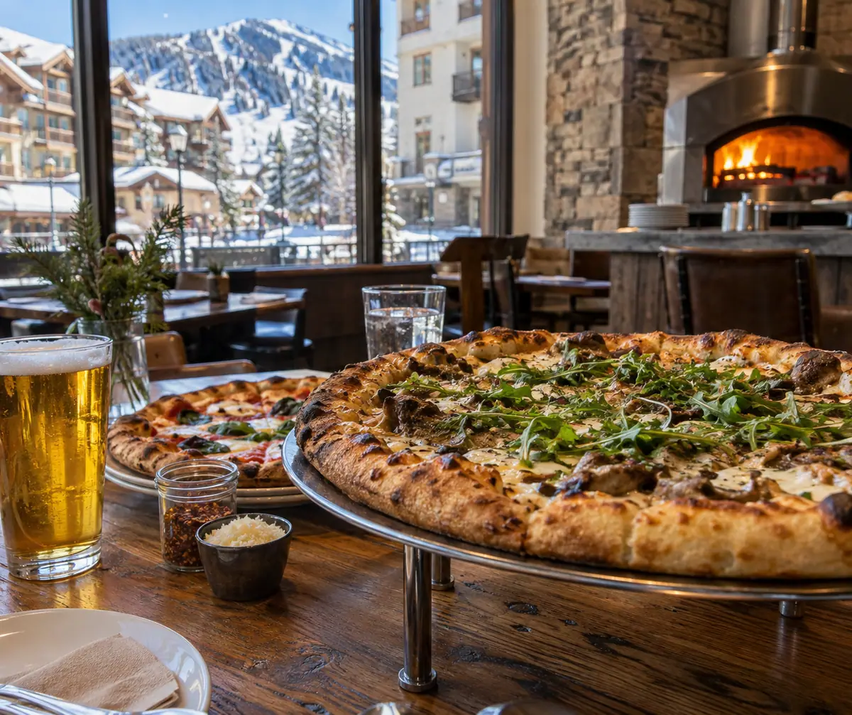 Travel-editorial view of Blue Moose Pizza in Vail, Colorado