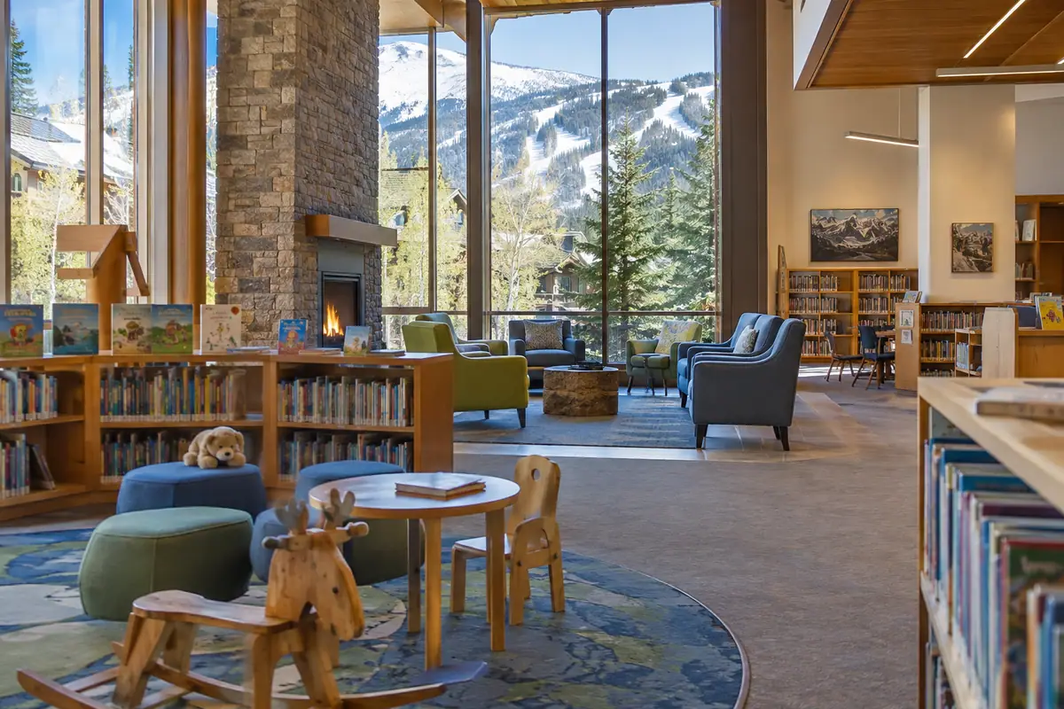Travel-editorial view of Vail Public Library in Vail, Colorado