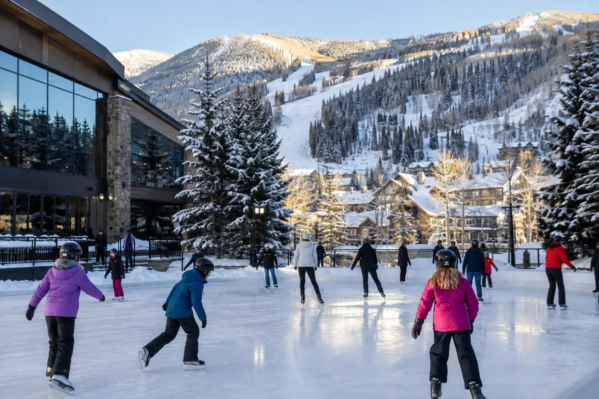 Travel-editorial view of Vail Recreation District Ice Skating in Vail, Colorado