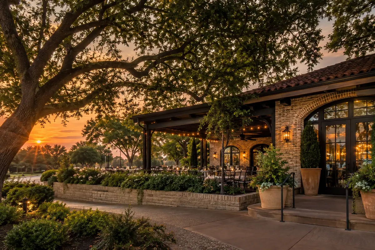 Photoreal travel-editorial view of Baris Italian in Waco, Texas