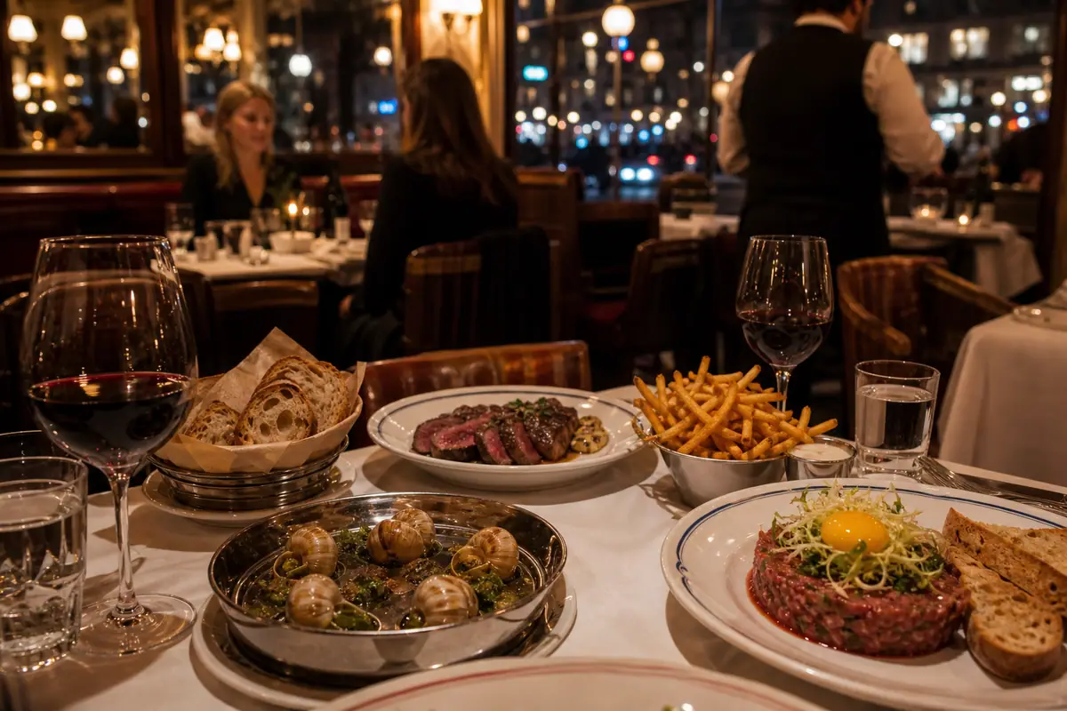 Photoreal dining scene representing Le Diplomate in Washington, DC