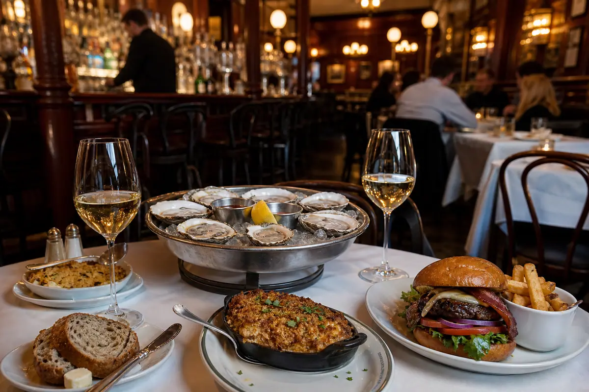 Photoreal dining scene representing Old Ebbitt Grill in Washington, DC