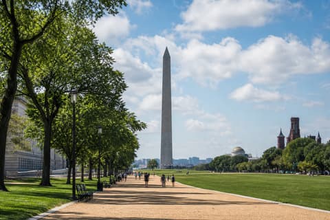 Photoreal National Mall and monument scene representing Washington, DC